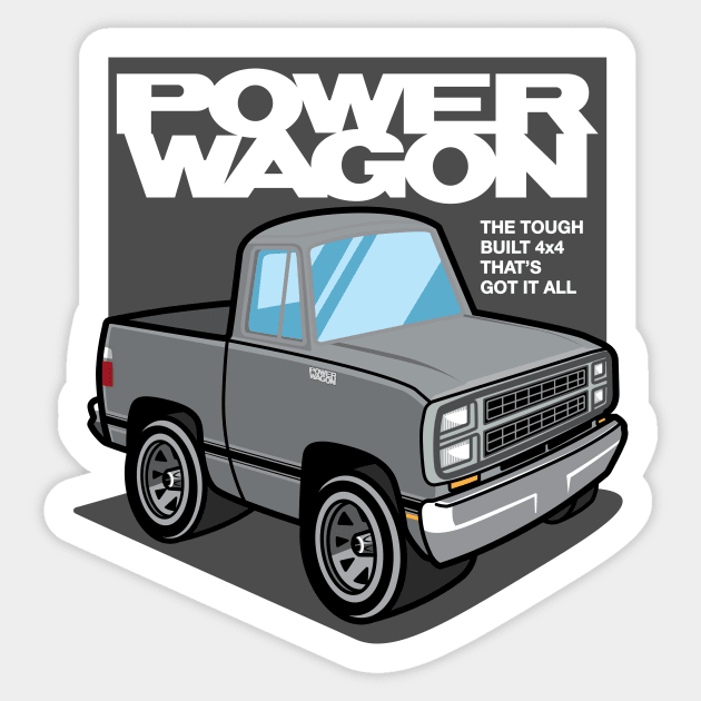 Bright Silver Metallic - Power Wagon (1980) Sticker by jepegdesign